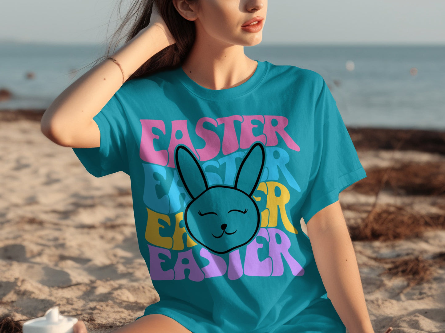 Colorful Easter Bunny Graphic Tee for Festive Vibes