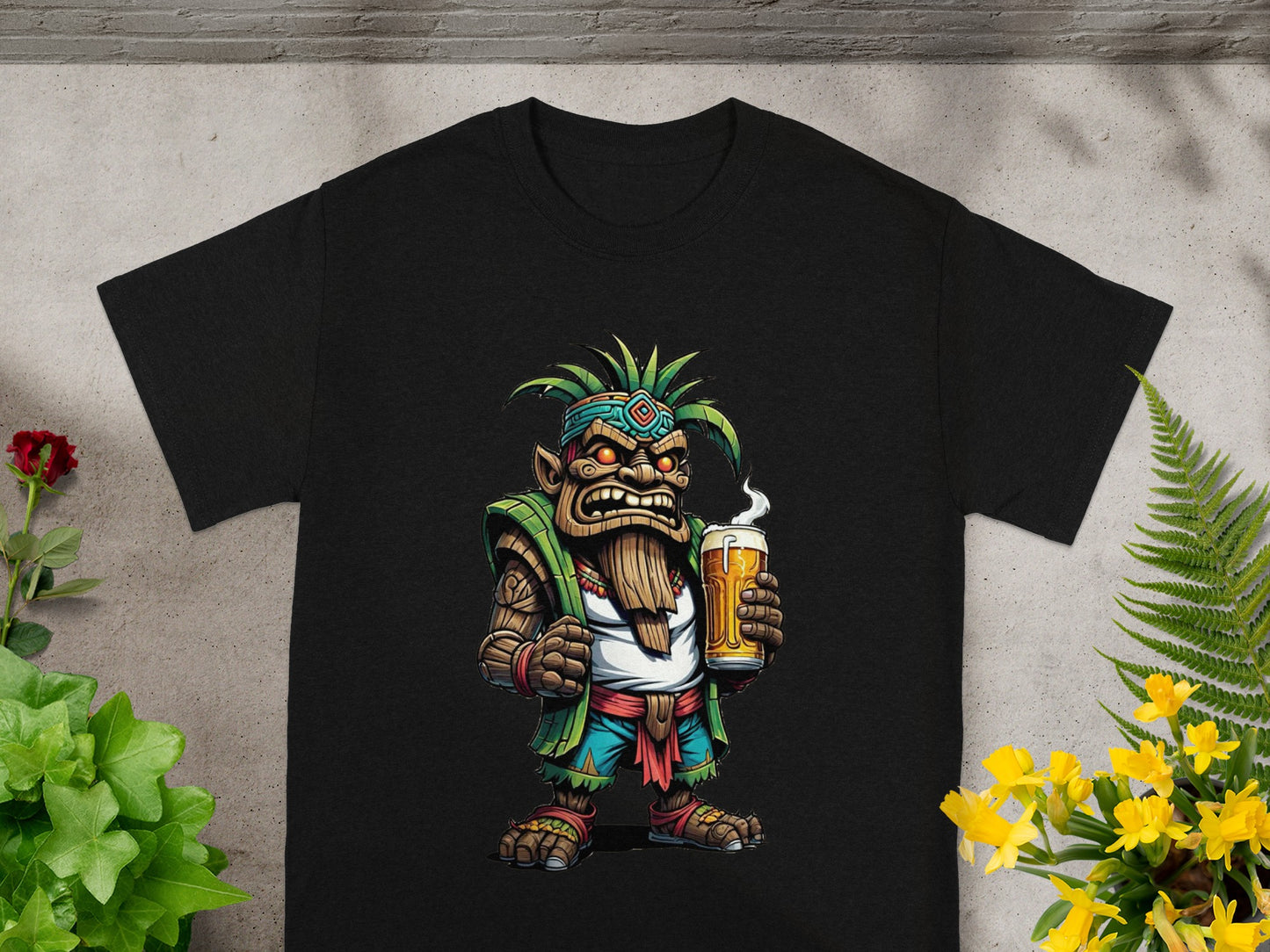 Tribal Themed Character with Beer T-shirt Product
