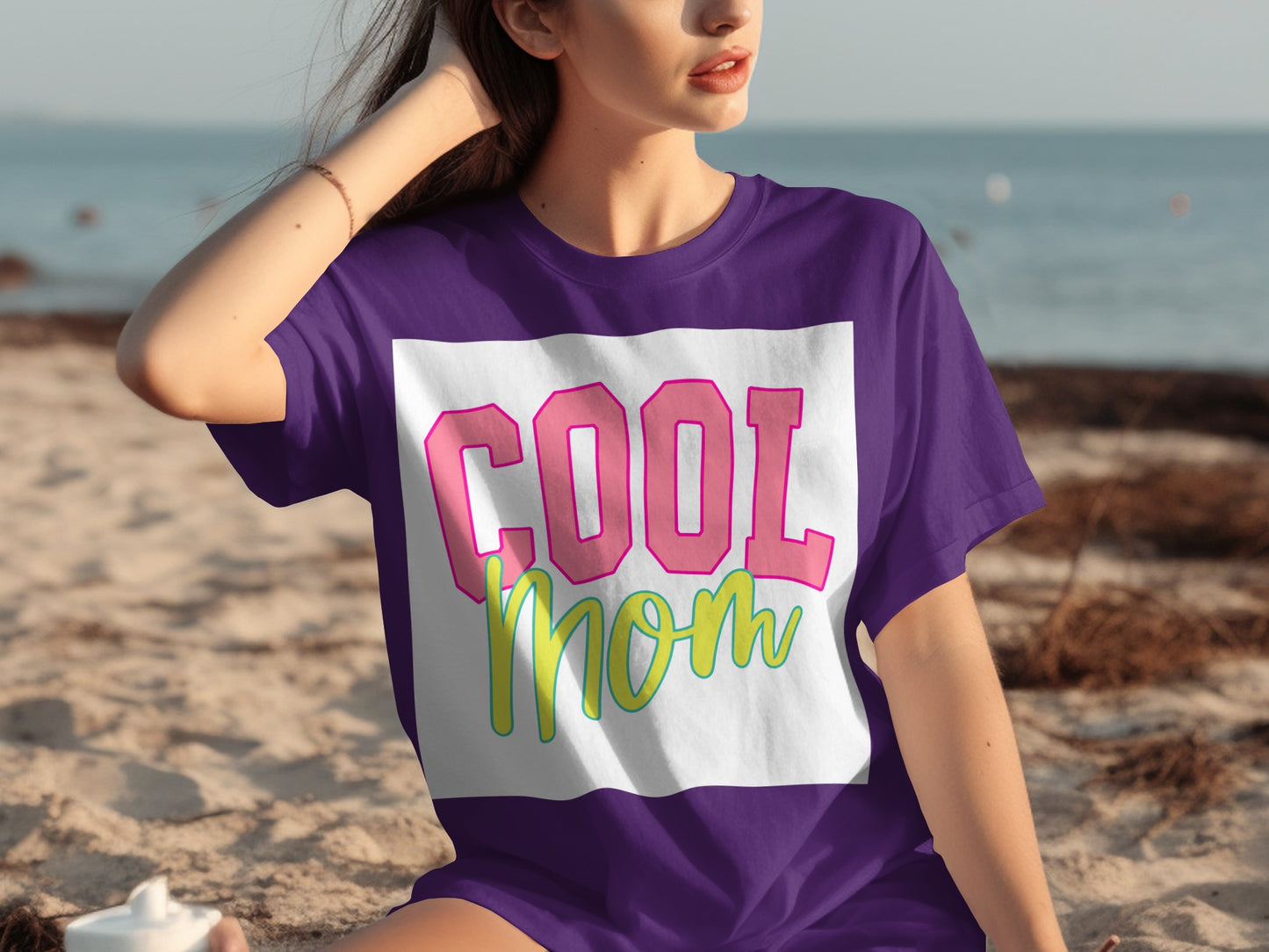 Cool Mom Graphic Tee with Vibrant Text Design