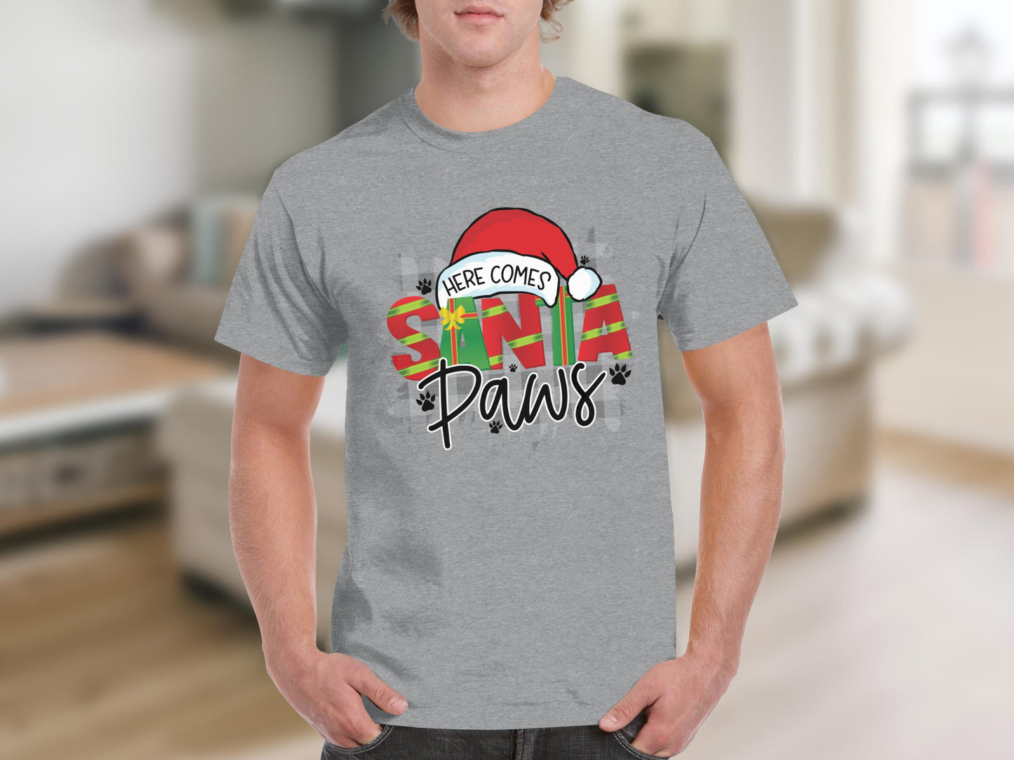 Here Comes Santa Paws Holiday T-Shirt