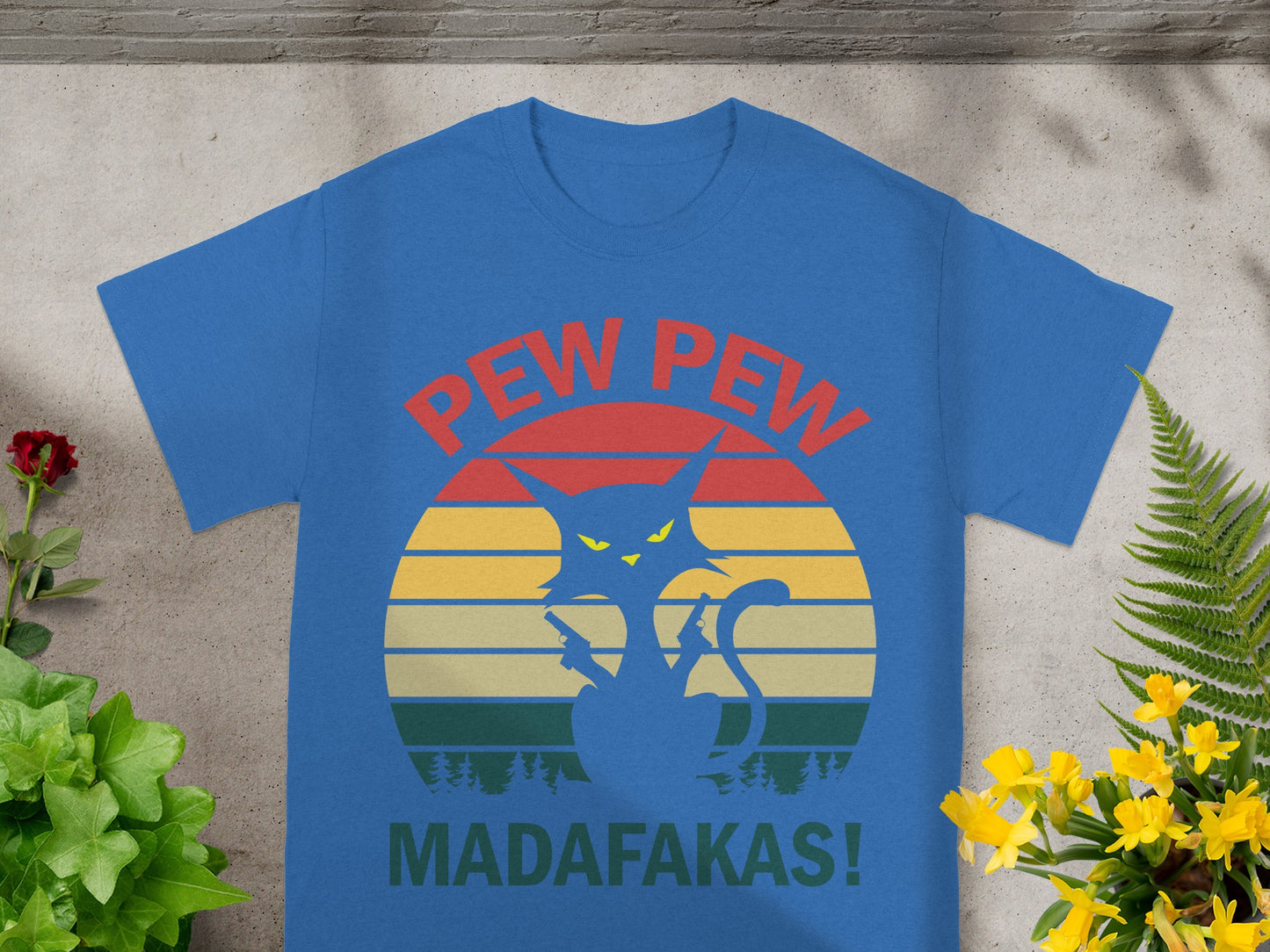 Pew Pew Madafakas Cat Graphic T-Shirt