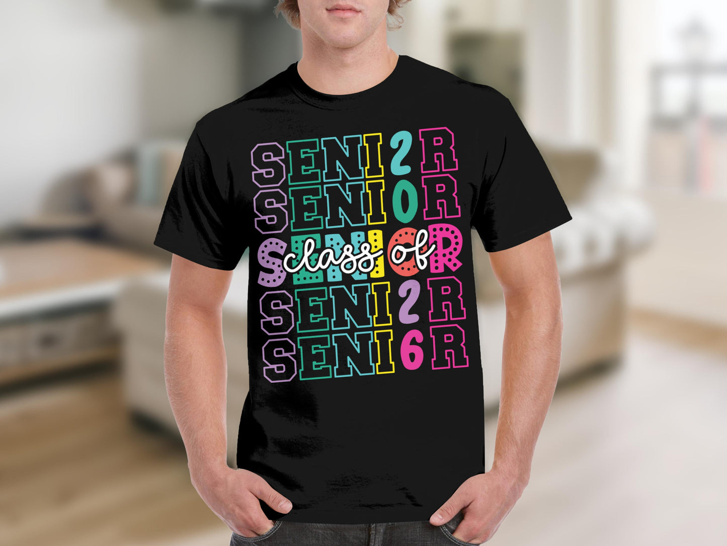 Senior Class of 2024 Colorful Graphic T-Shirt