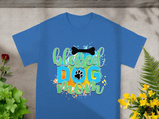 Blessed Dog Mom Colorful Graphic T-Shirt