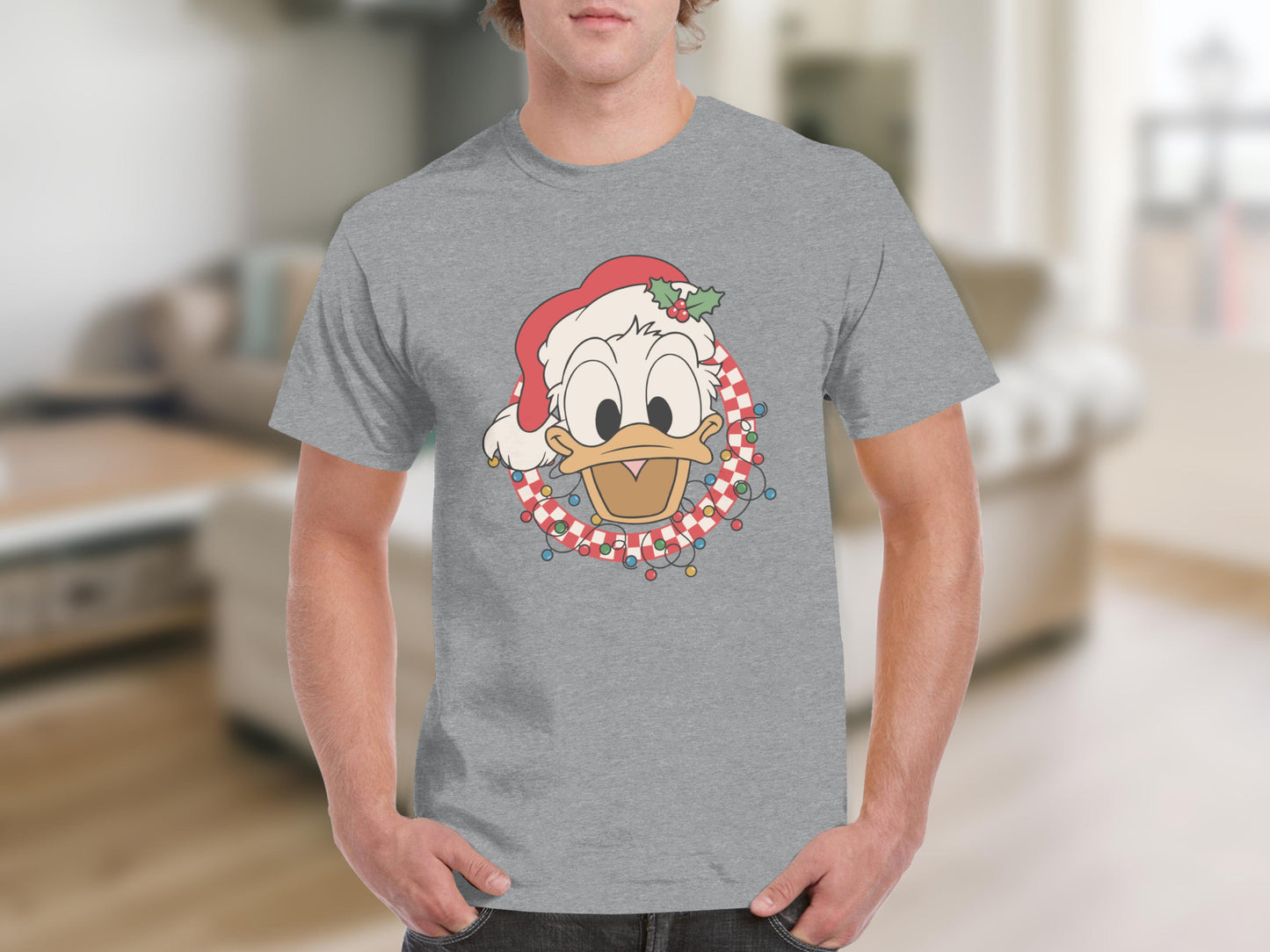 Festive Donald Duck Holiday Graphic Tee Shirt
