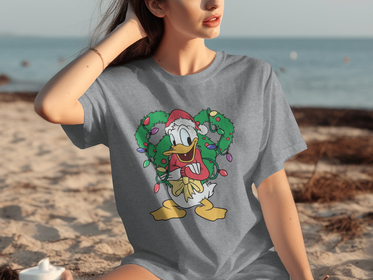 Festive Duck Character with Christmas Lights Shirt