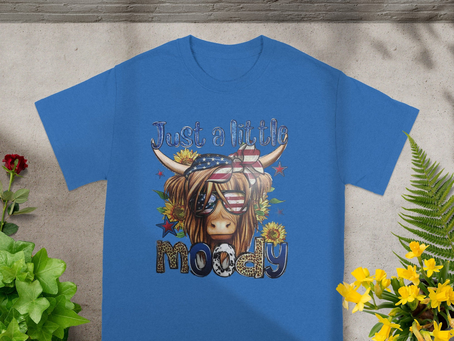 Just a Little Moody Cow Wearing Sunglasses T-Shirt