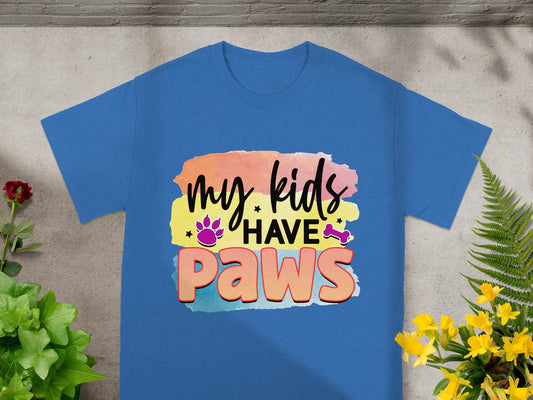 My Kids Have Paws Colorful Graphic T-shirt