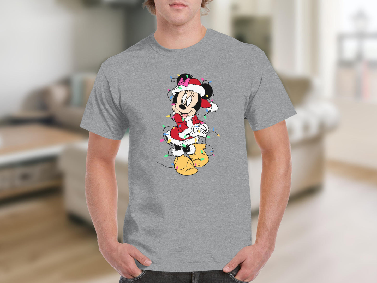 Festive Minnie Mouse Graphic T-Shirt for Holiday Wear