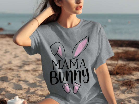 Mama Bunny Cute Graphic Tee for Moms Fun Easter Shirt