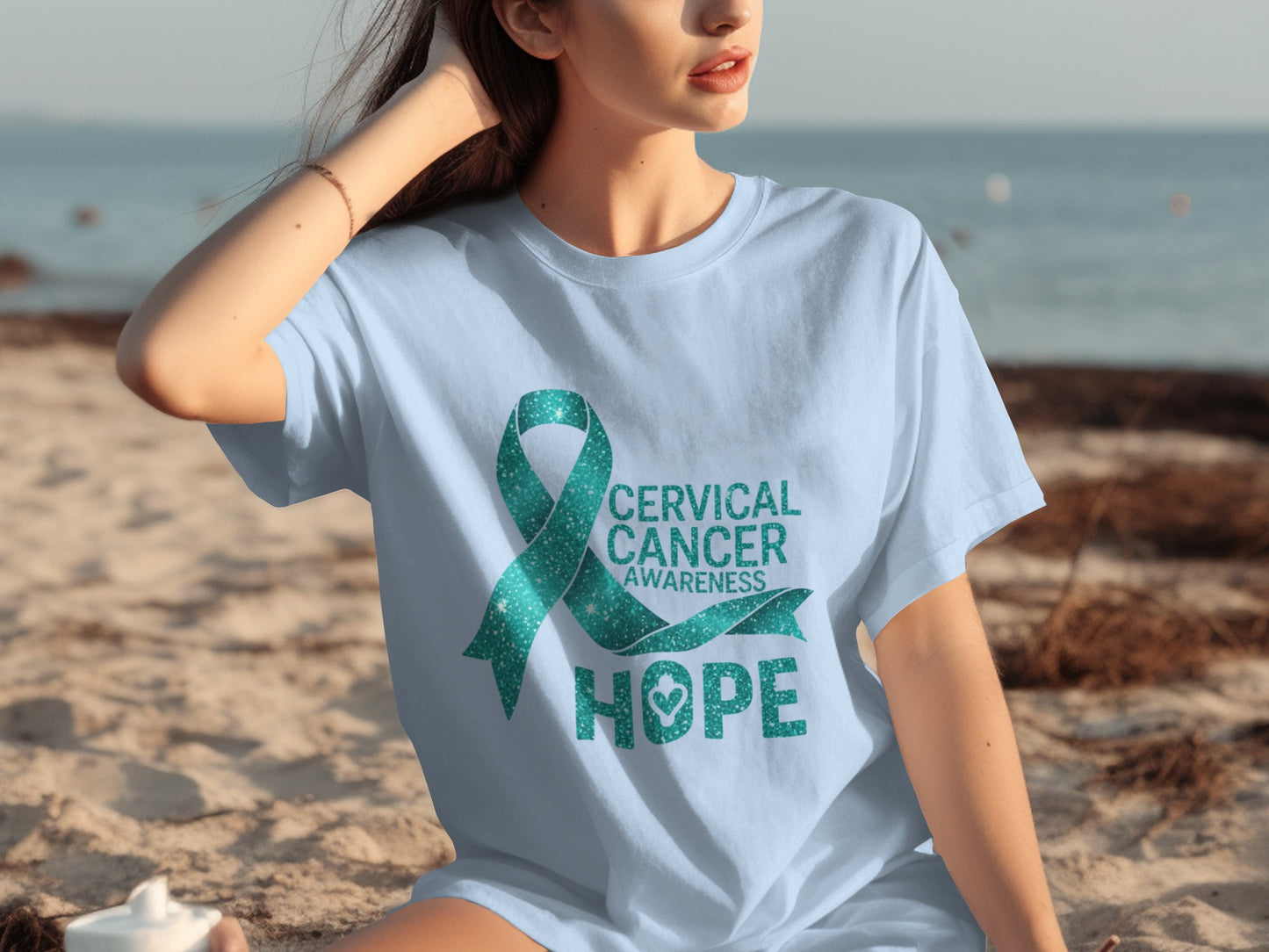 Cervical Cancer Awareness Hope Ribbon T-shirt