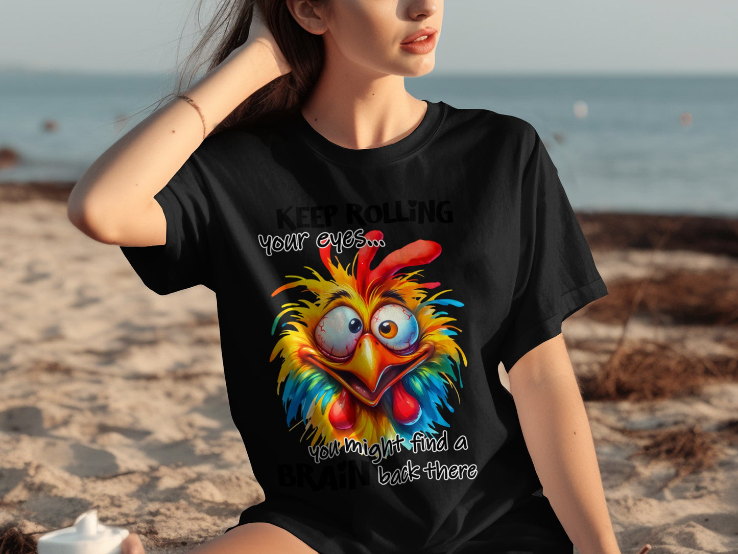 Keep Rolling Your Eyes Colorful Funny Character T-shirt