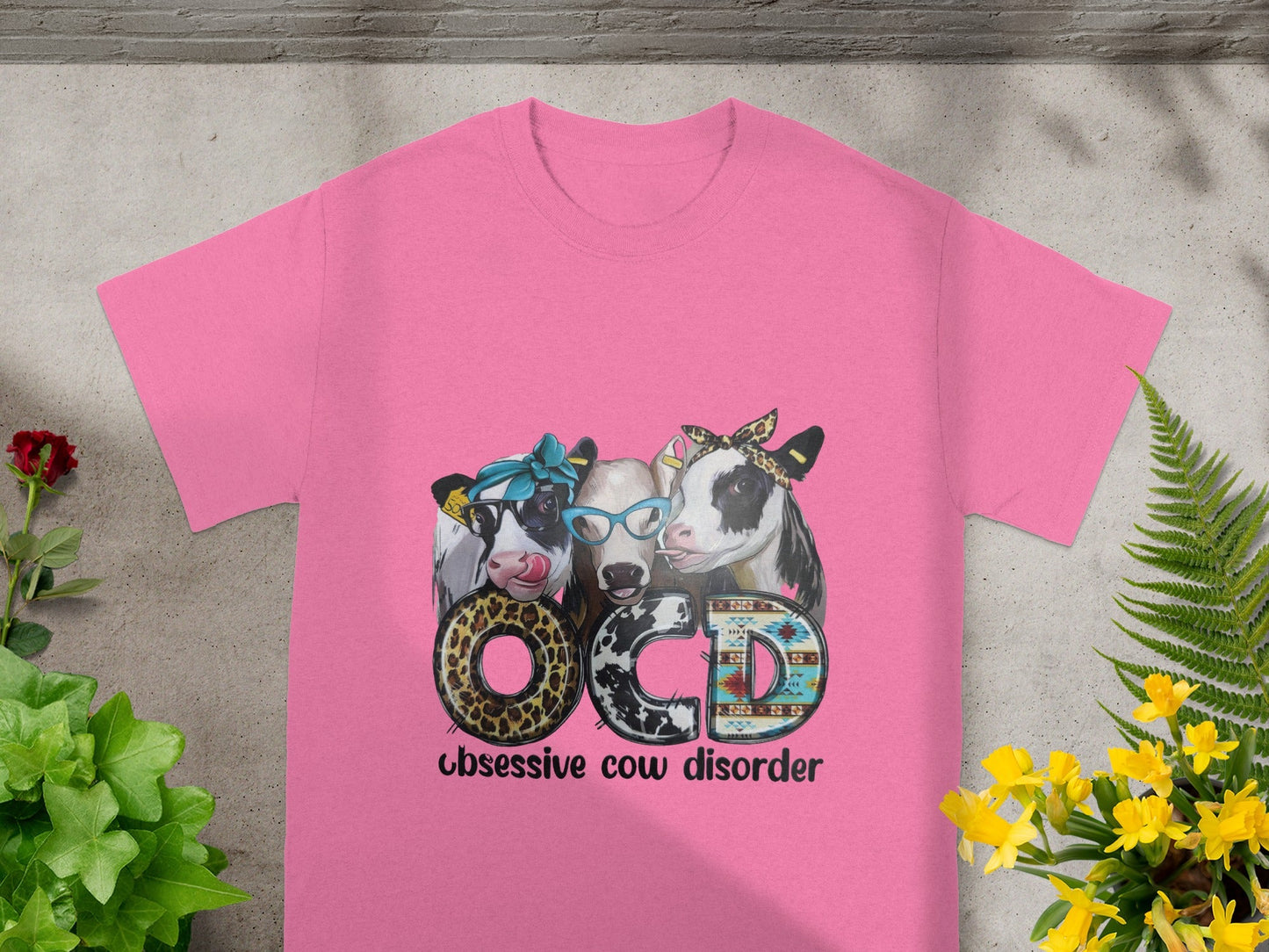 Obsessive Cow Disorder Cute Farm Animal Graphic Tee
