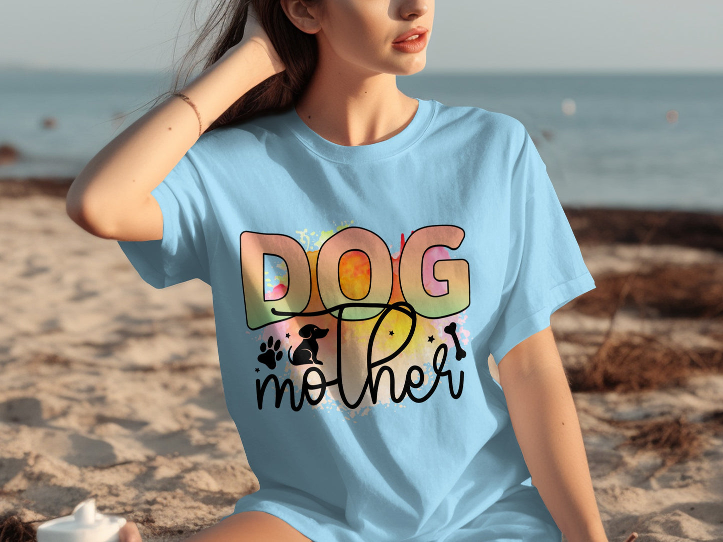 Dog Mother Graphic Tee for Beach Lovers Product