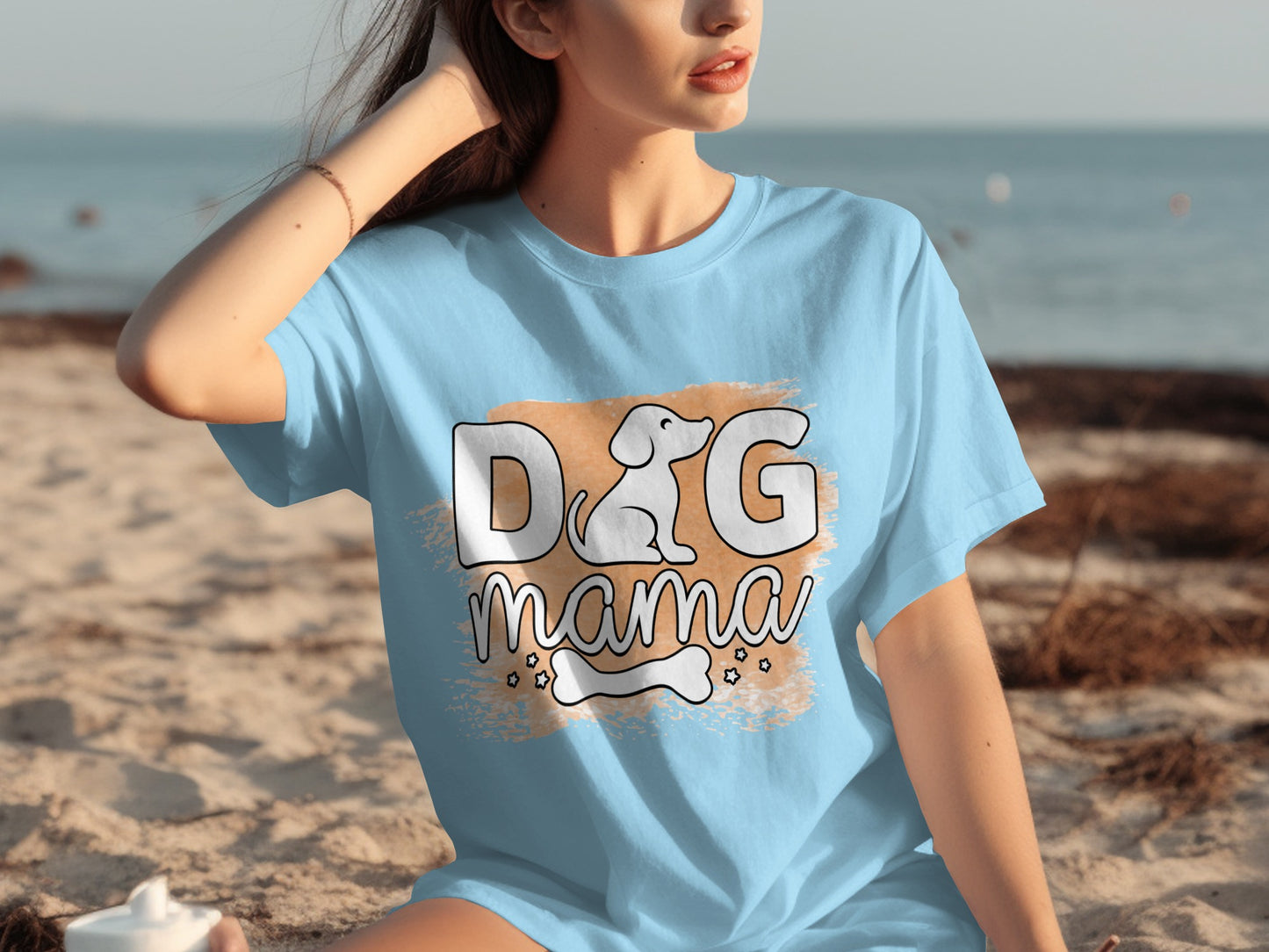 Dog Mama Graphic Tee Casual Relaxed Fit Shirt