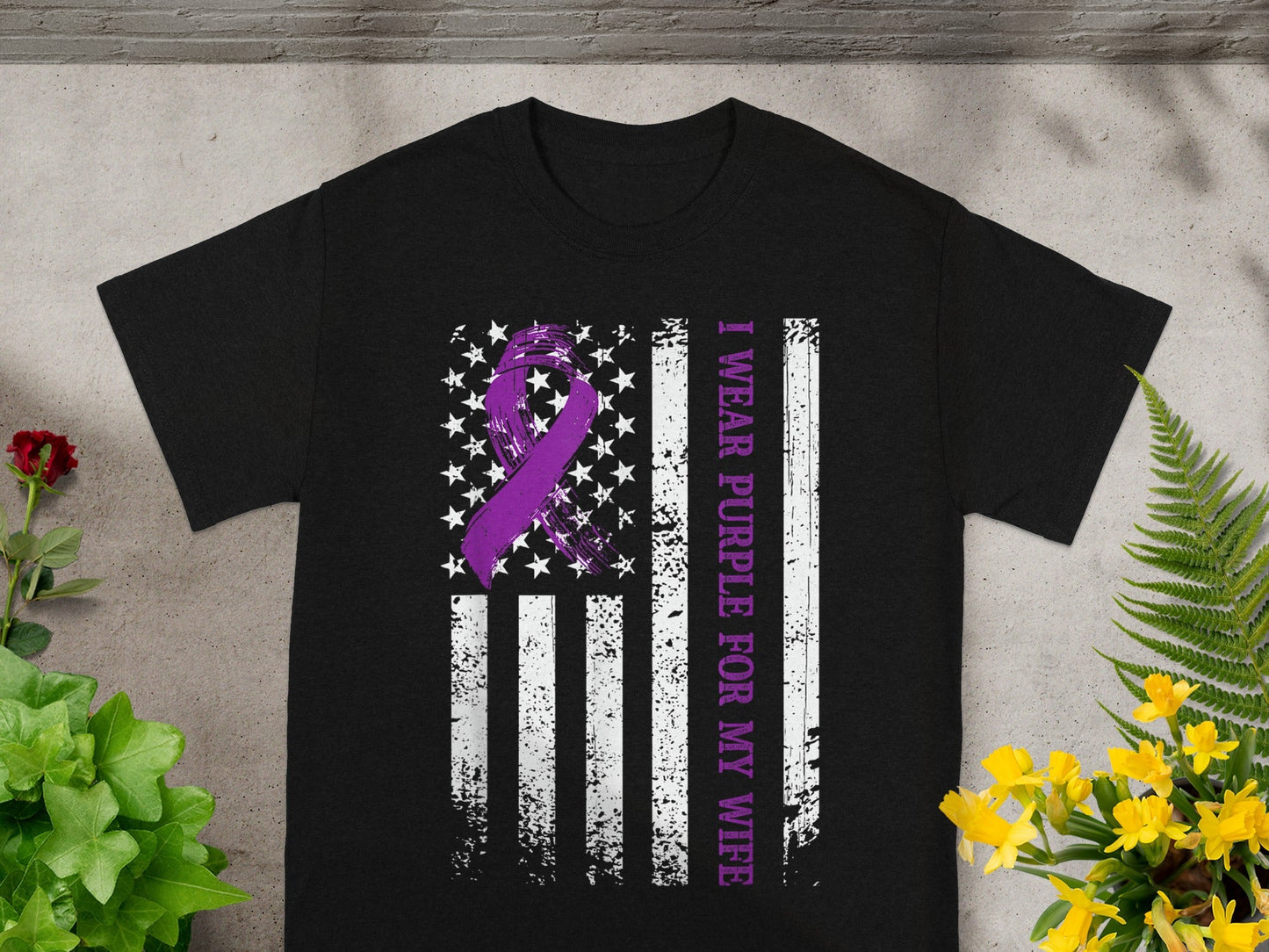 I Wear Purple For My Wife Awareness Shirt