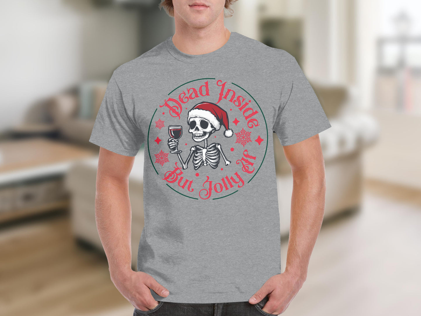 Dead Inside But Jolly AF Skeleton Graphic T-shirt