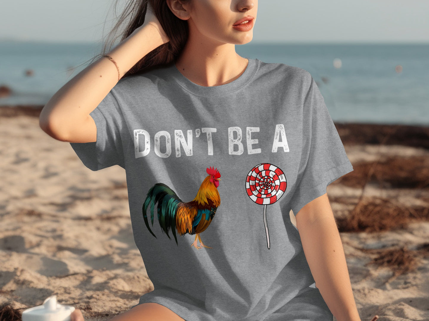 Don't Be A Rooster Lollipop Funny Graphic Tee