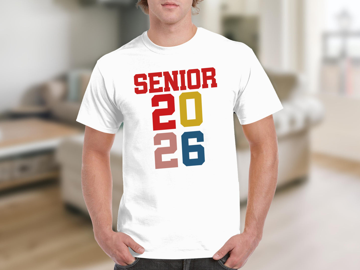Senior 2026 Printed Graphic White Tee Product