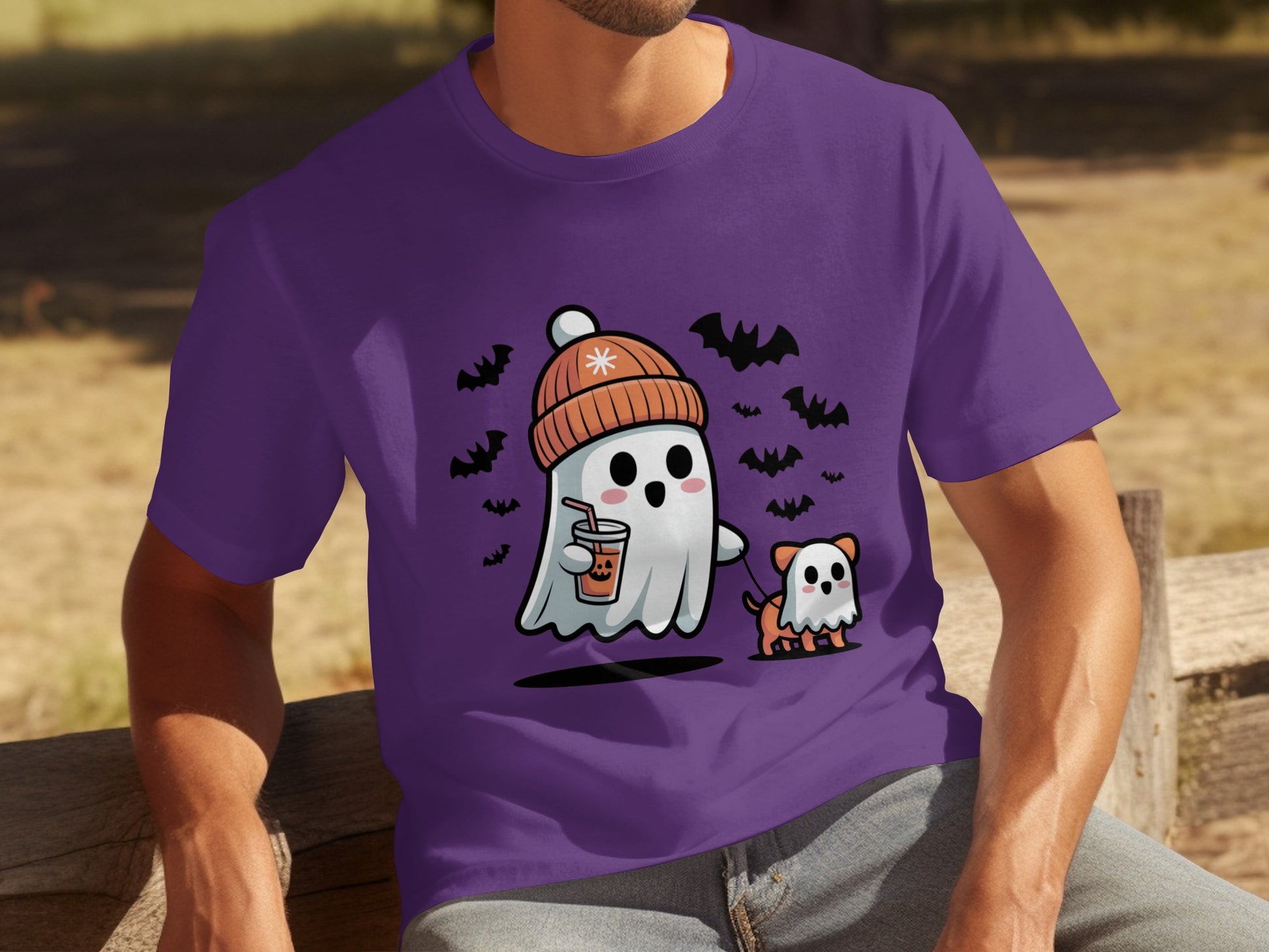 Cute Ghost and Dog Halloween T-Shirt for Festive Fun
