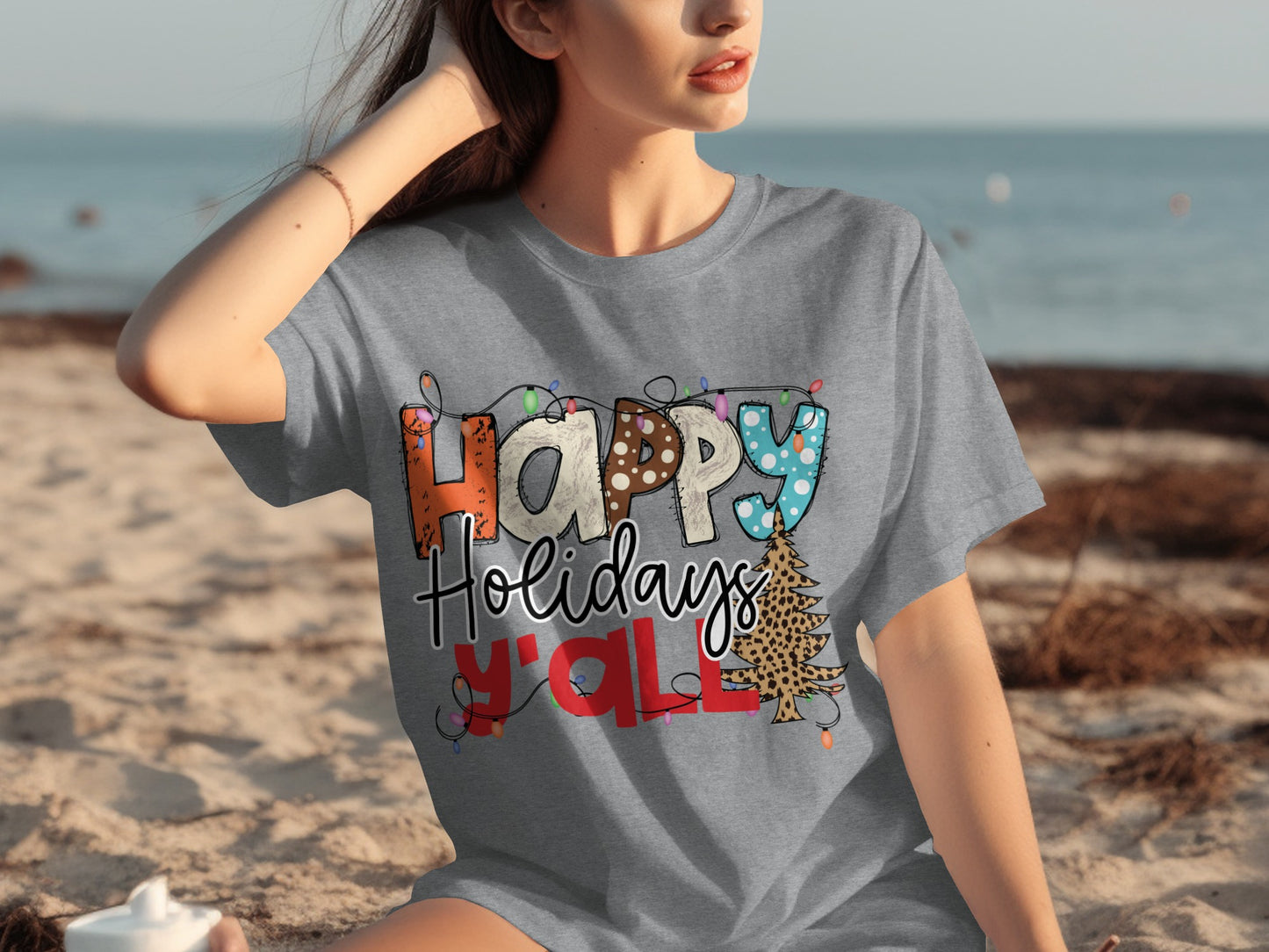 Happy Holidays Y'all Christmas Print Shirt