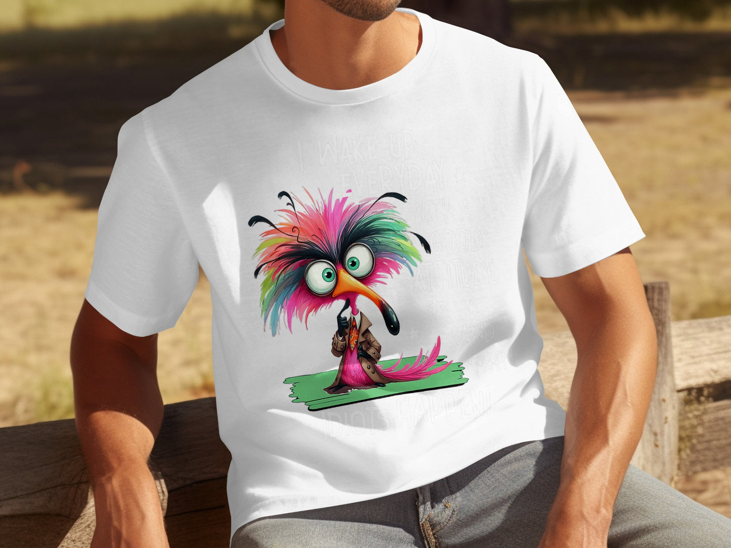 Funny Colorful Bird with Attitude T-Shirt