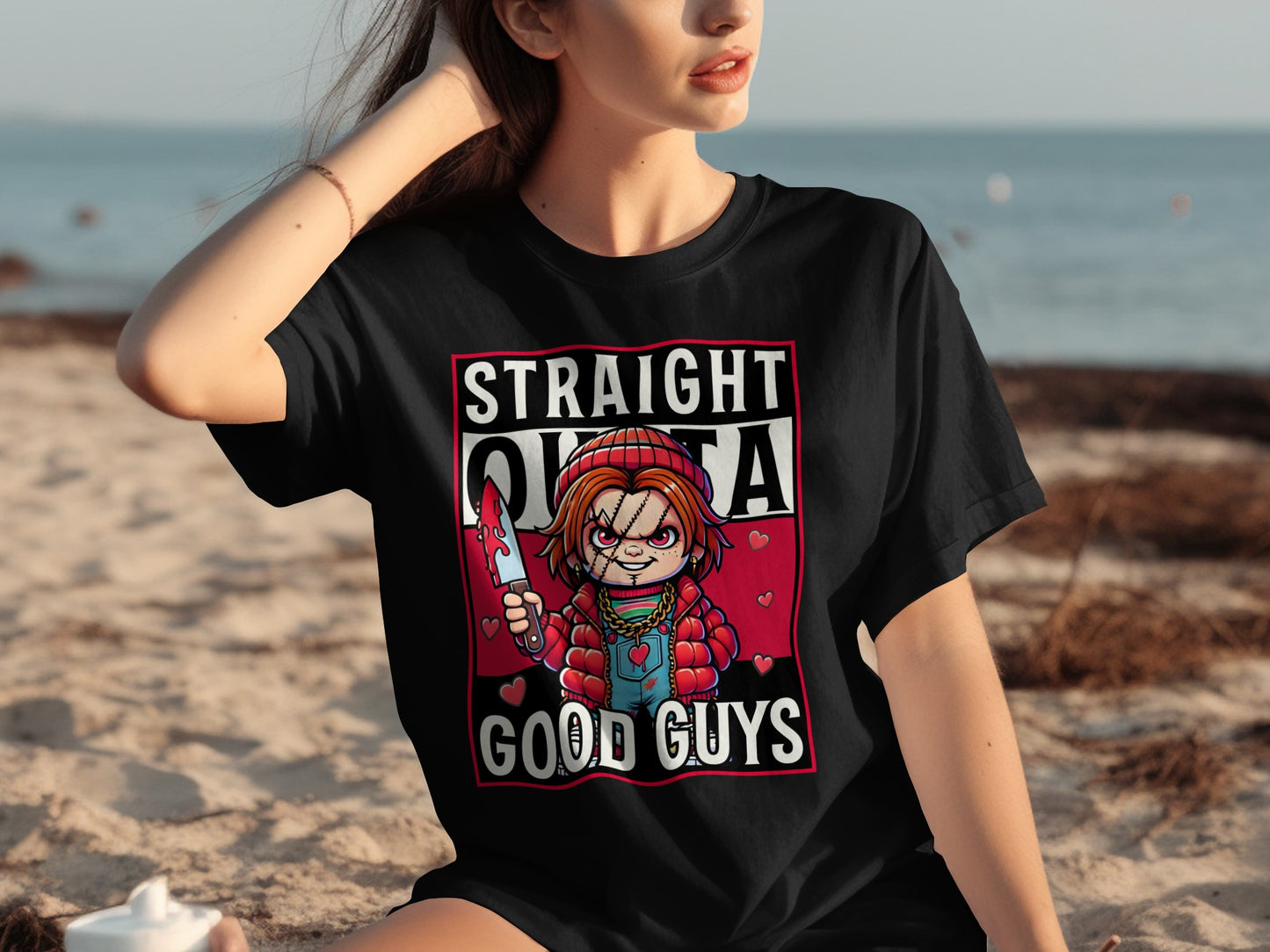 Straight Outta Good Guys Funny Graphic T-shirt