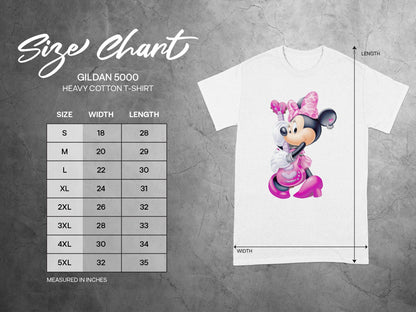 GILDAN 5000 T-SHIRT Size Chart LENGTH WIDTH product type