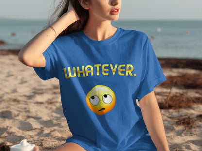 Whatever Emoji Face T-Shirt for Casual Wear