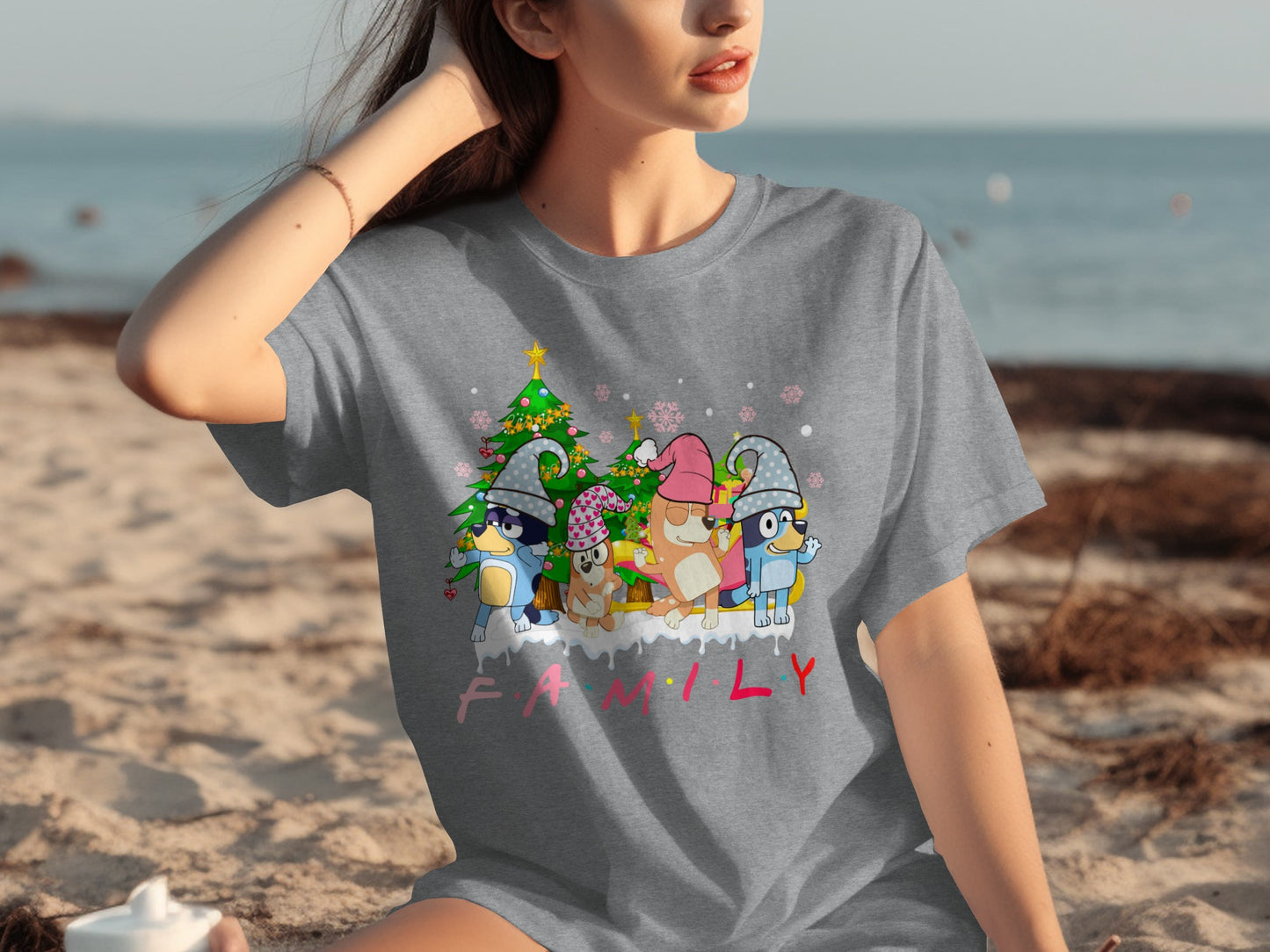 Cute Family Christmas Cartoon Characters T-Shirt