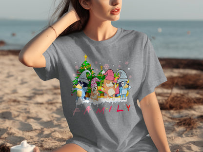 Cute Family Christmas Cartoon Characters T-Shirt