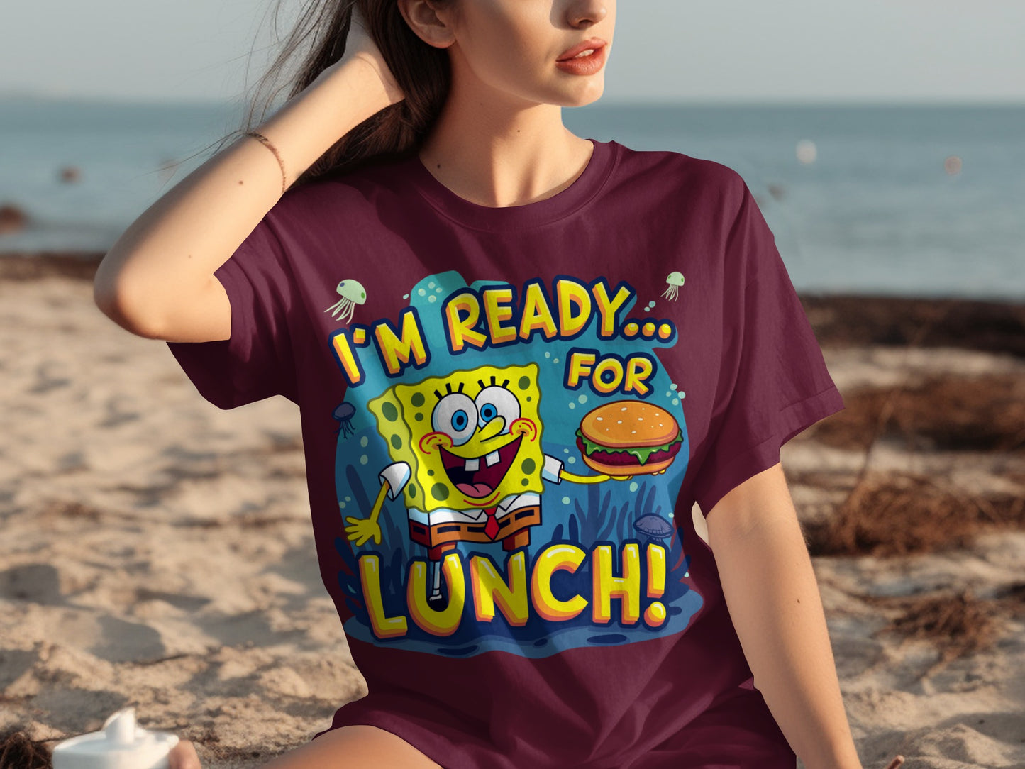I'm Ready For Lunch Fun Cartoon Graphic T-Shirt