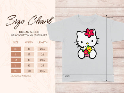GILDAN 5000B Hello Kitty Youth T-Shirt Size Chart product type