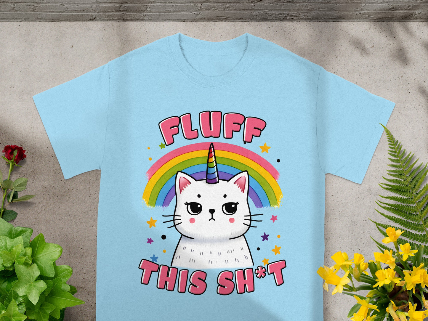 Fluff This Shit Grumpy Unicorn Cat Tee