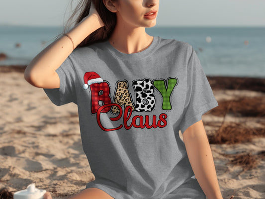 Baby Claus Christmas Graphic Tee Holiday Shirt