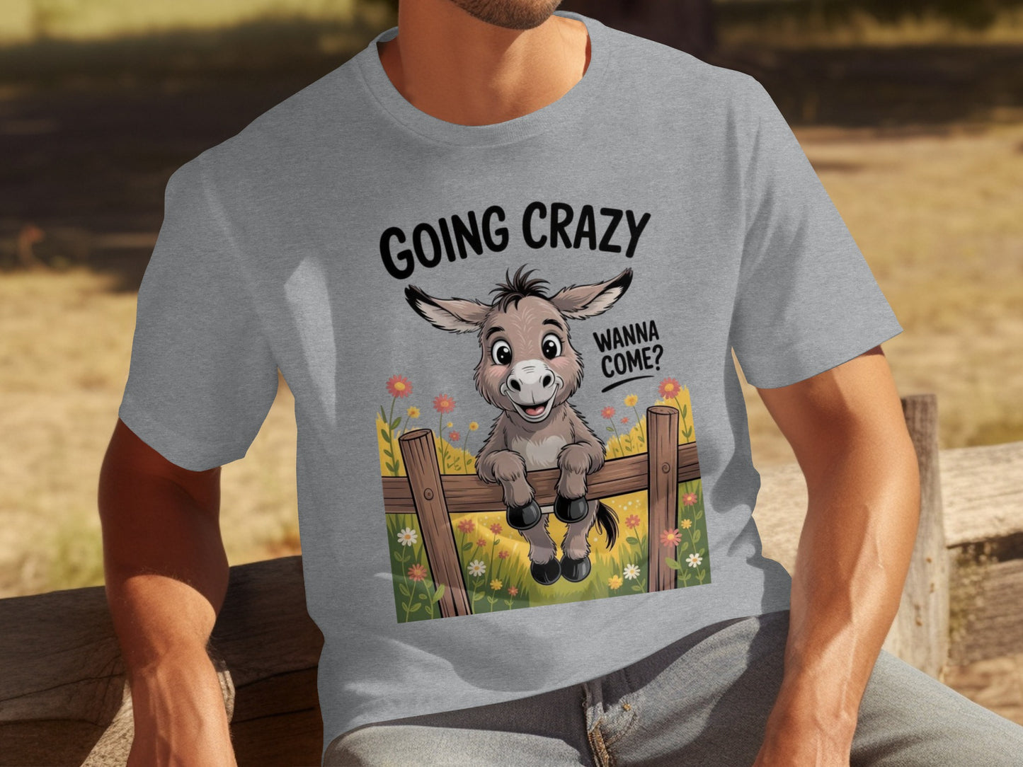 Going Crazy Wanna Come Funny Donkey Graphic T-shirt