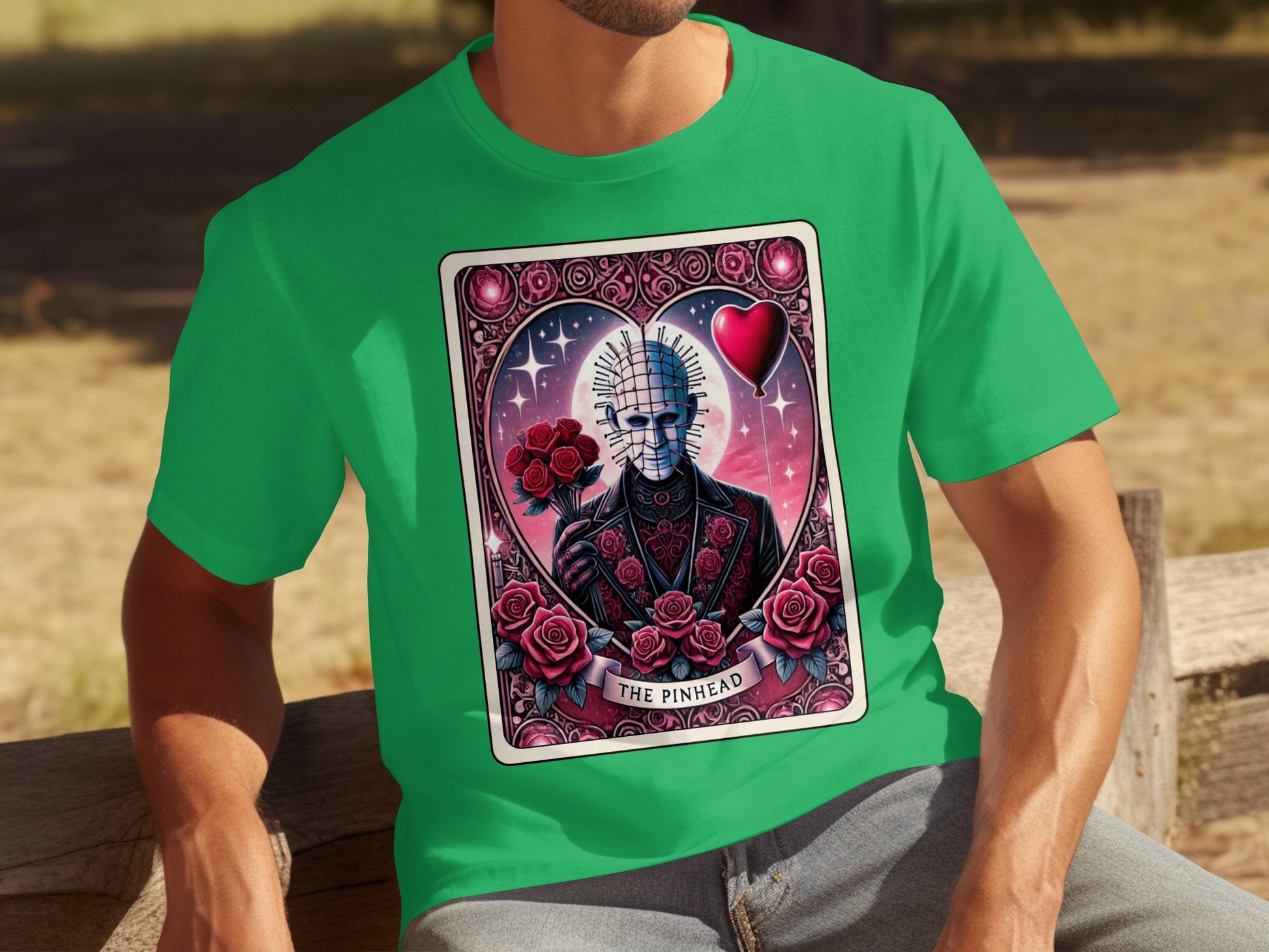 The Pinhead Heart Rose Theme Graphic T-Shirt Product