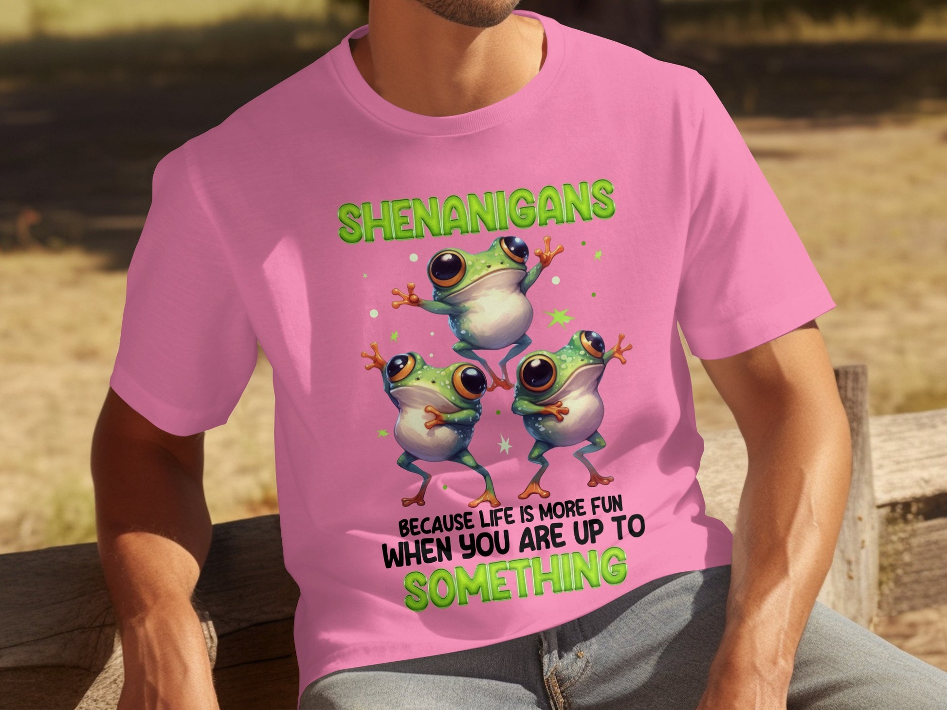 Shenanigans Frog Design Fun Graphic Printed T-shirt