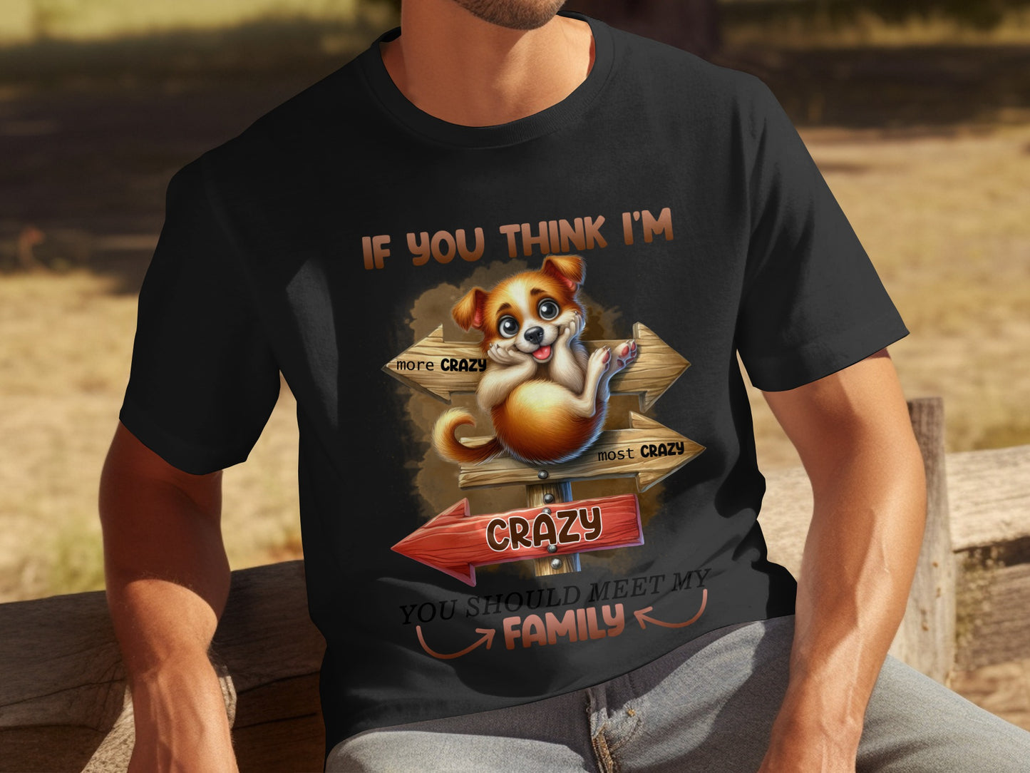 Crazy Dog You Should Meet My Family T-shirt