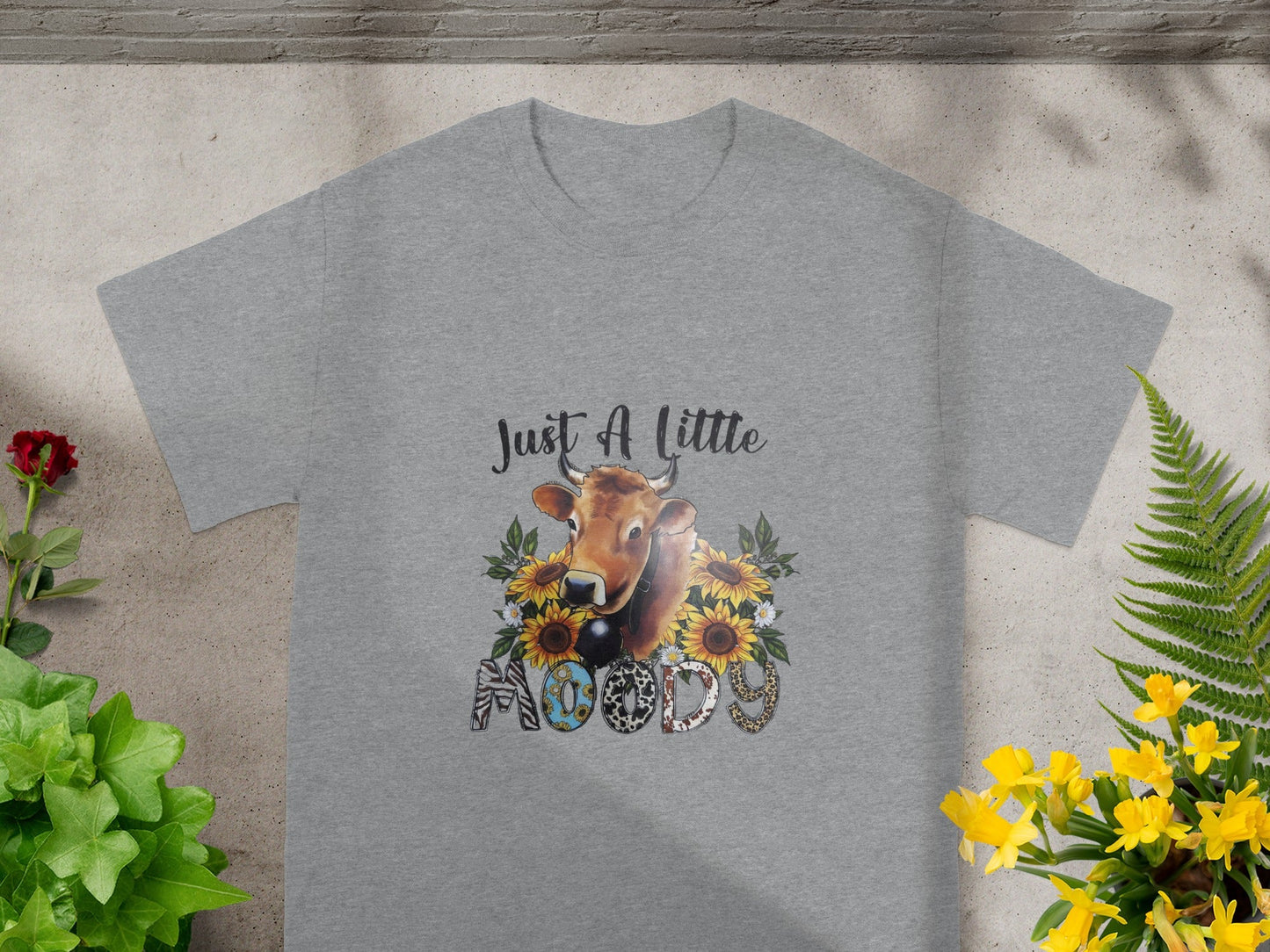 Just A Little Mooody Cow Design T-shirt