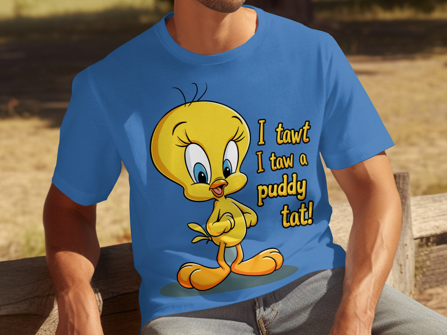 I tawt I taw a puddy tat Tweety Bird graphic t-shirt