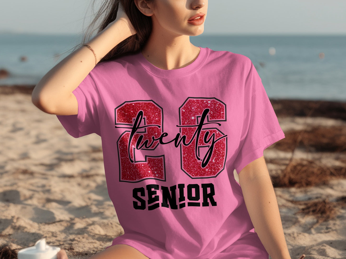 Class of 2026 Senior Glitter Graphic T-Shirt