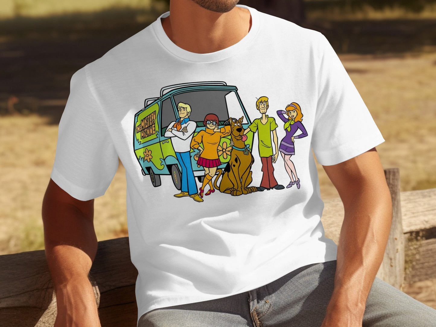 Mystery Machine Cartoon Friends Group T-Shirt