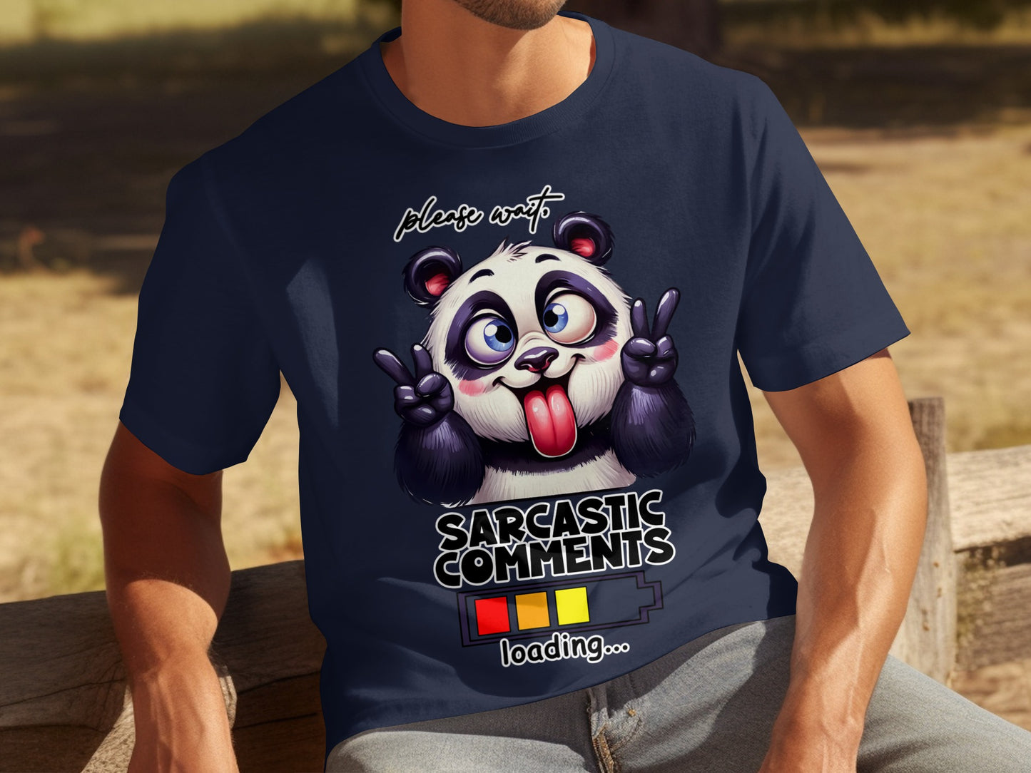Sarcastic Comments Loading Panda Graphic T-Shirt