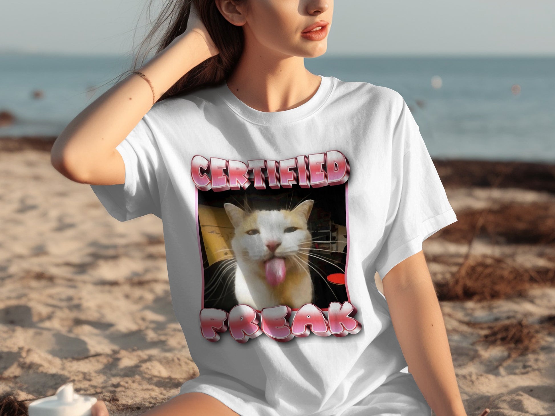 Certified Freak Funny Cat Graphic Tee