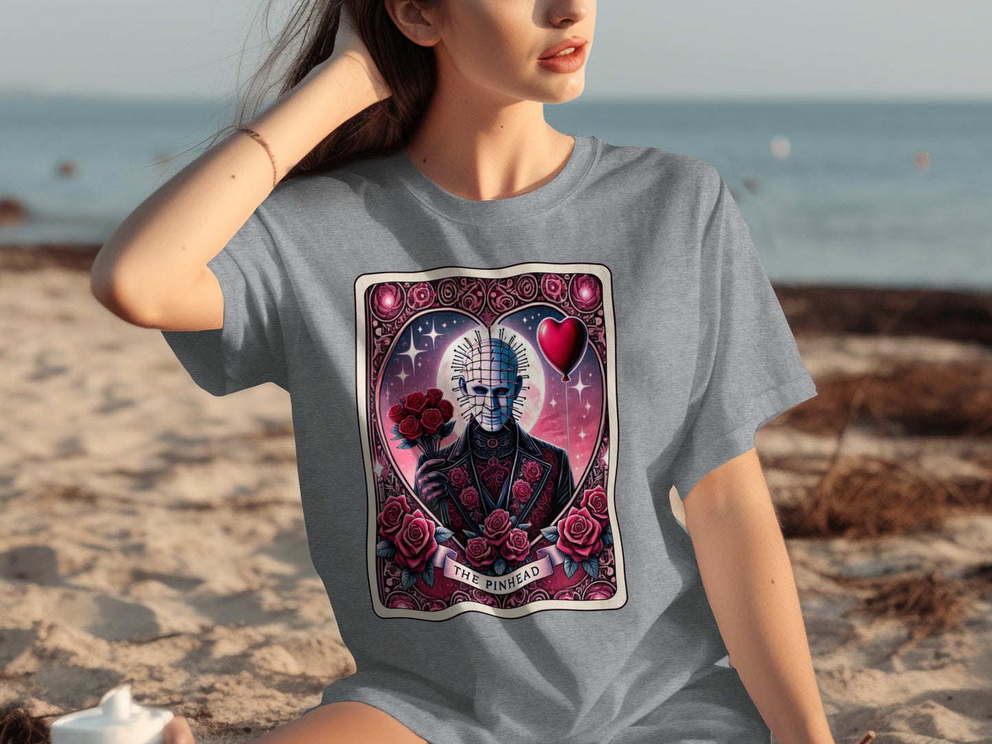 Artistic Pinhead Character Illustration T-shirt