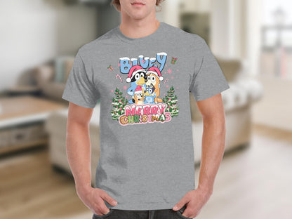Bluey Merry Christmas Holiday Graphic T-Shirt