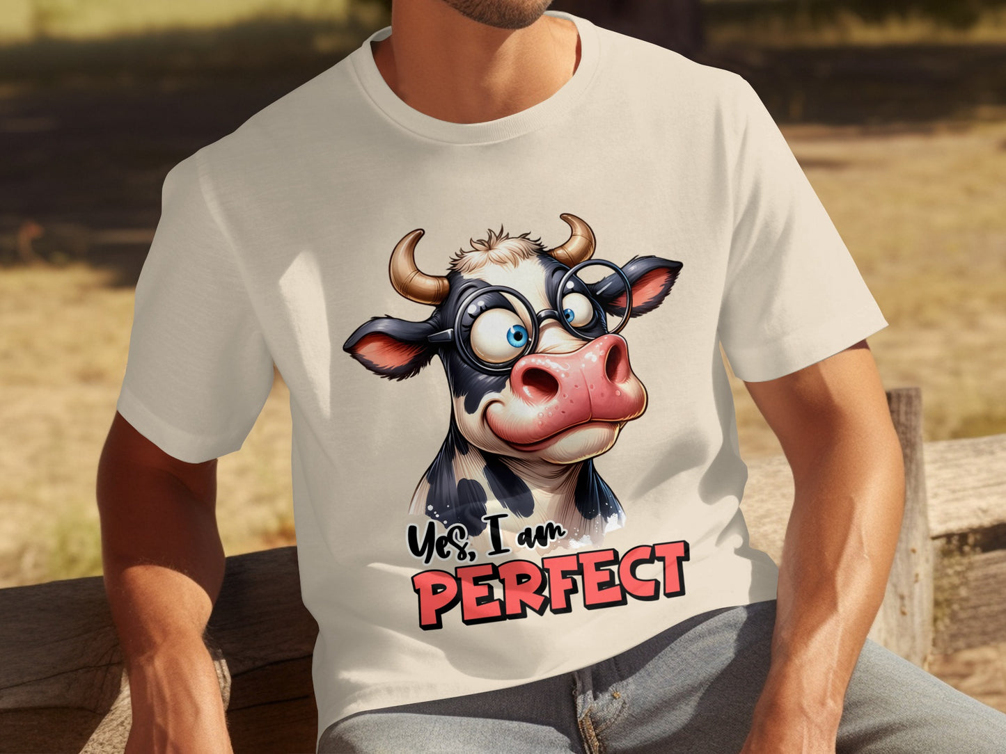 Yes I Am Perfect Funny Cow Art Shirt Product