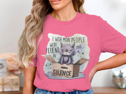 Grumpy Cat Fluent in Silence Graphic Tee Shirt