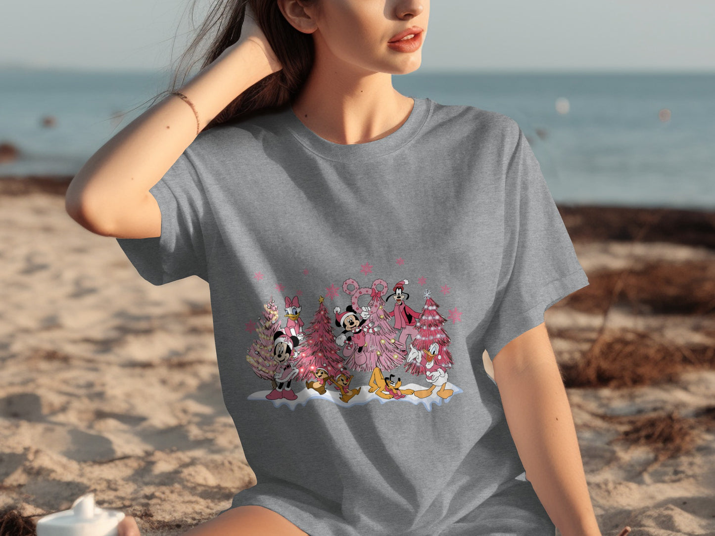 Disney Characters Christmas Graphic Tee Shirt