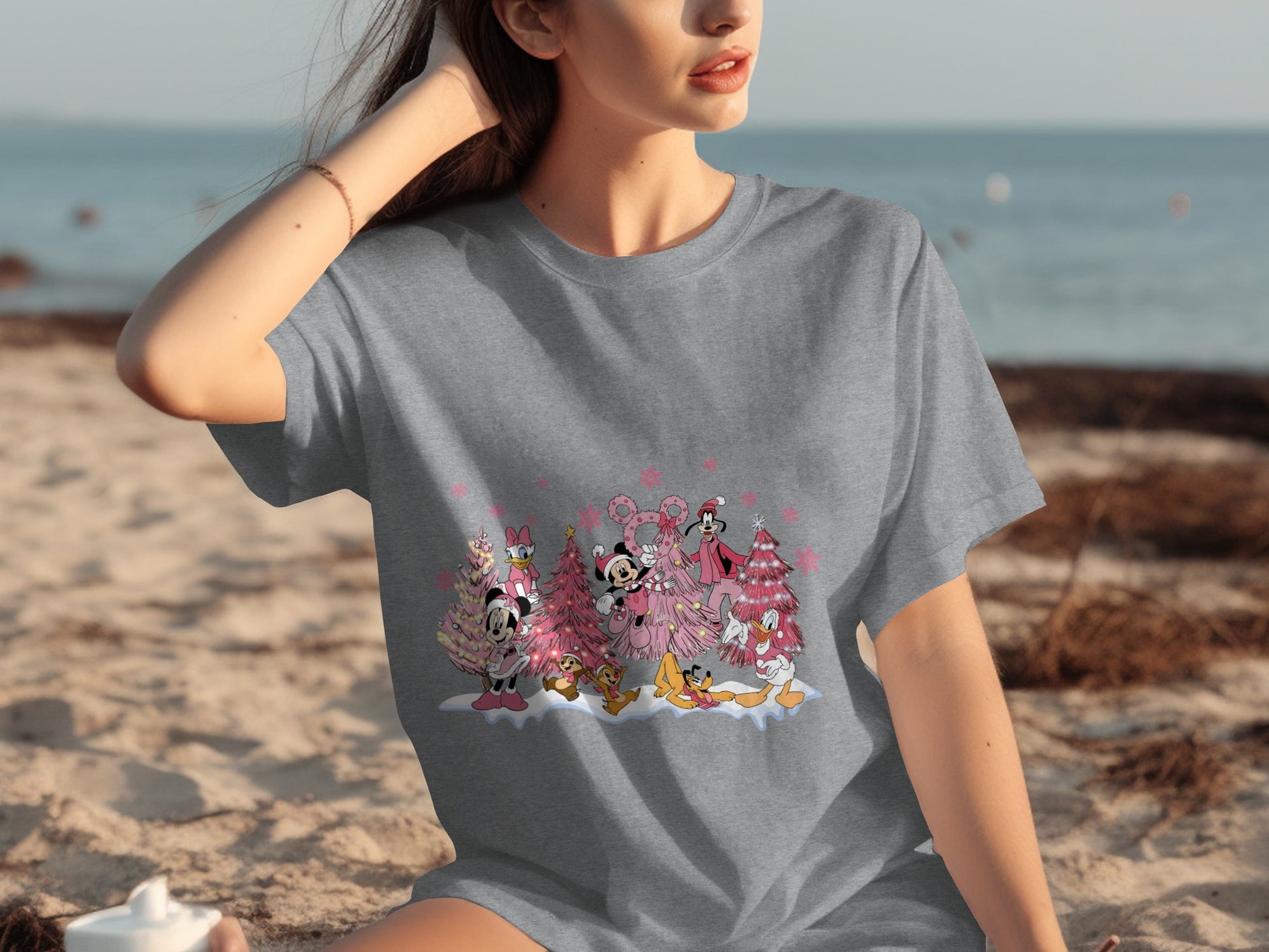 Disney Characters Christmas Graphic Tee Shirt